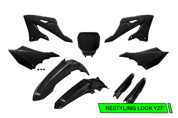 Full Plastic Kit black for Yamaha YZ 125 (2022-26) - YZ 250 (2022-26) - YZ 125 X (2022-26) - YZ 250 X (2022-26)